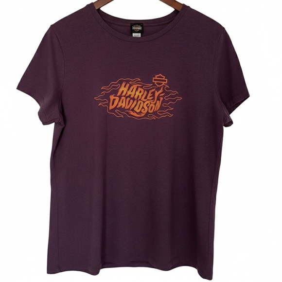 Harley-Davidson Tops - Harley-Davidson Dark Purple Tee with Orange Logo